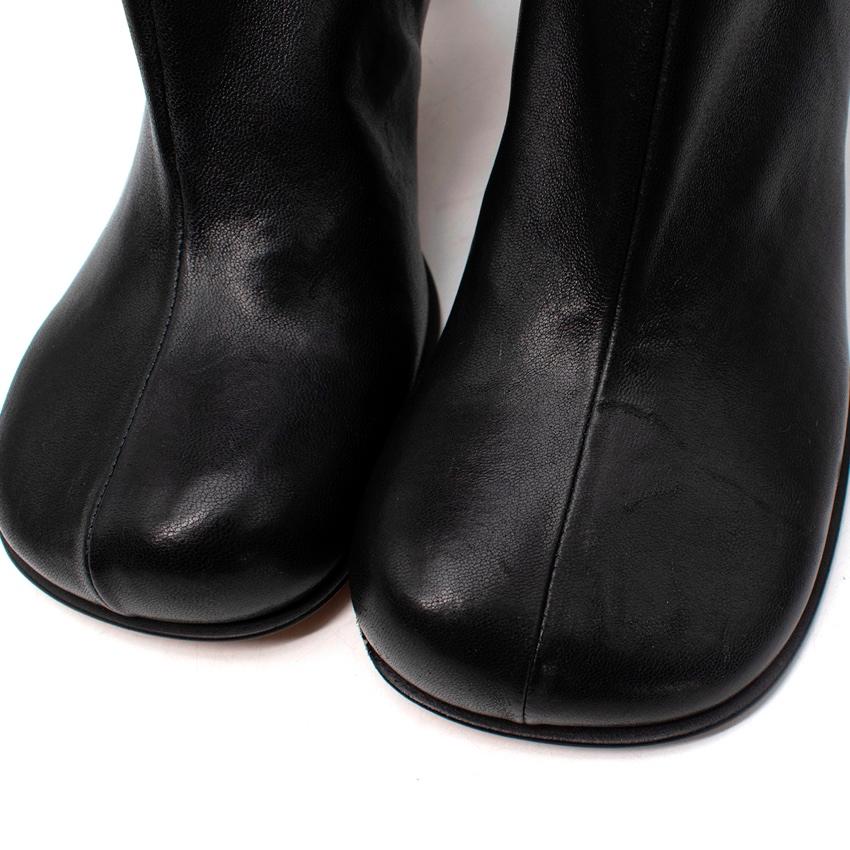 Bottega Veneta Bloc Black Leather Square Toe Ankle Boots In Excellent Condition For Sale In London, GB