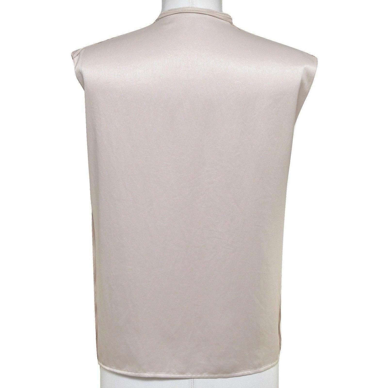 BOTTEGA VENETA Blouse Sleeveless Shirt Top White Blush Snap Front Sz 38 BNWT For Sale 1