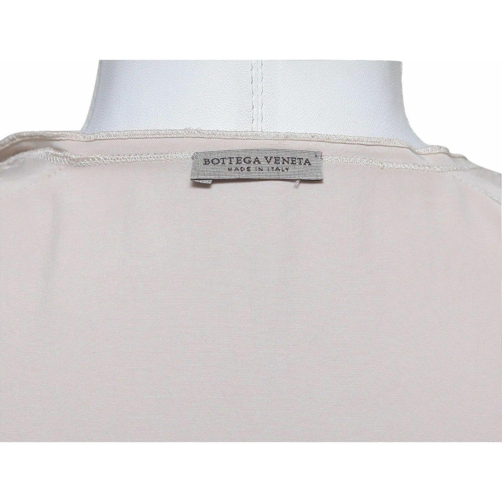 BOTTEGA VENETA Blouse Sleeveless Shirt Top White Blush Snap Front Sz 38 BNWT For Sale 2