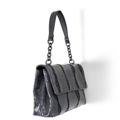 BOTTEGA VENETA blue 2015 GLIMMER OLIMPIA SMALL AYERS INTRECCIATO Bag