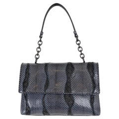 BOTTEGA VENETA blue 2015 GLIMMER OLIMPIA SMALL AYERS INTRECCIATO Bag