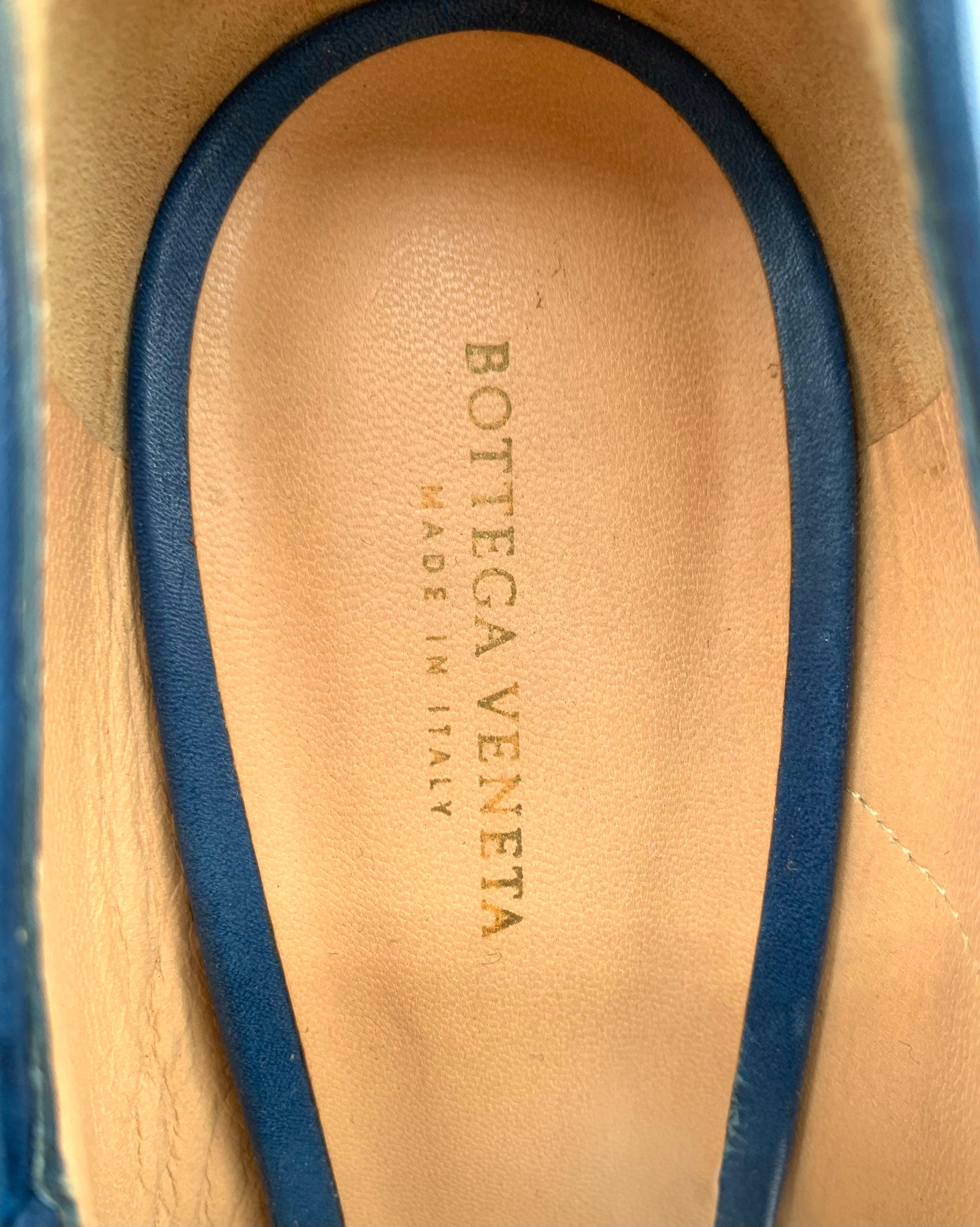 Bottega Veneta Blue and Brown Leather Sandal Heels, New, 2010s In New Condition For Sale In Los Angeles, CA