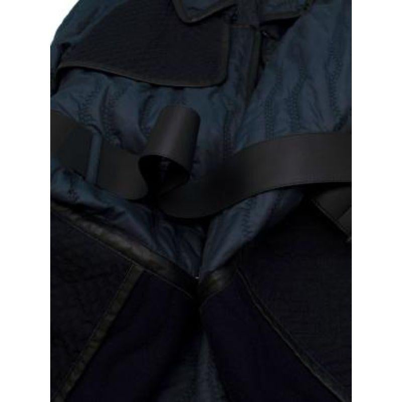 Bottega Veneta Blue Black Quilted Panel Belt Coat 3
