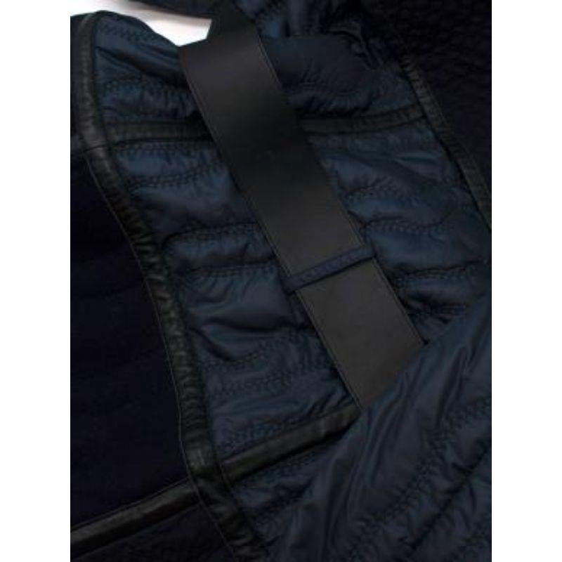 Bottega Veneta Blue Black Quilted Panel Belt Coat 5
