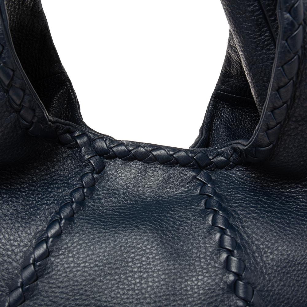 Bottega Veneta Blue Cervo Leather Large Baseball Hobo Bag 2