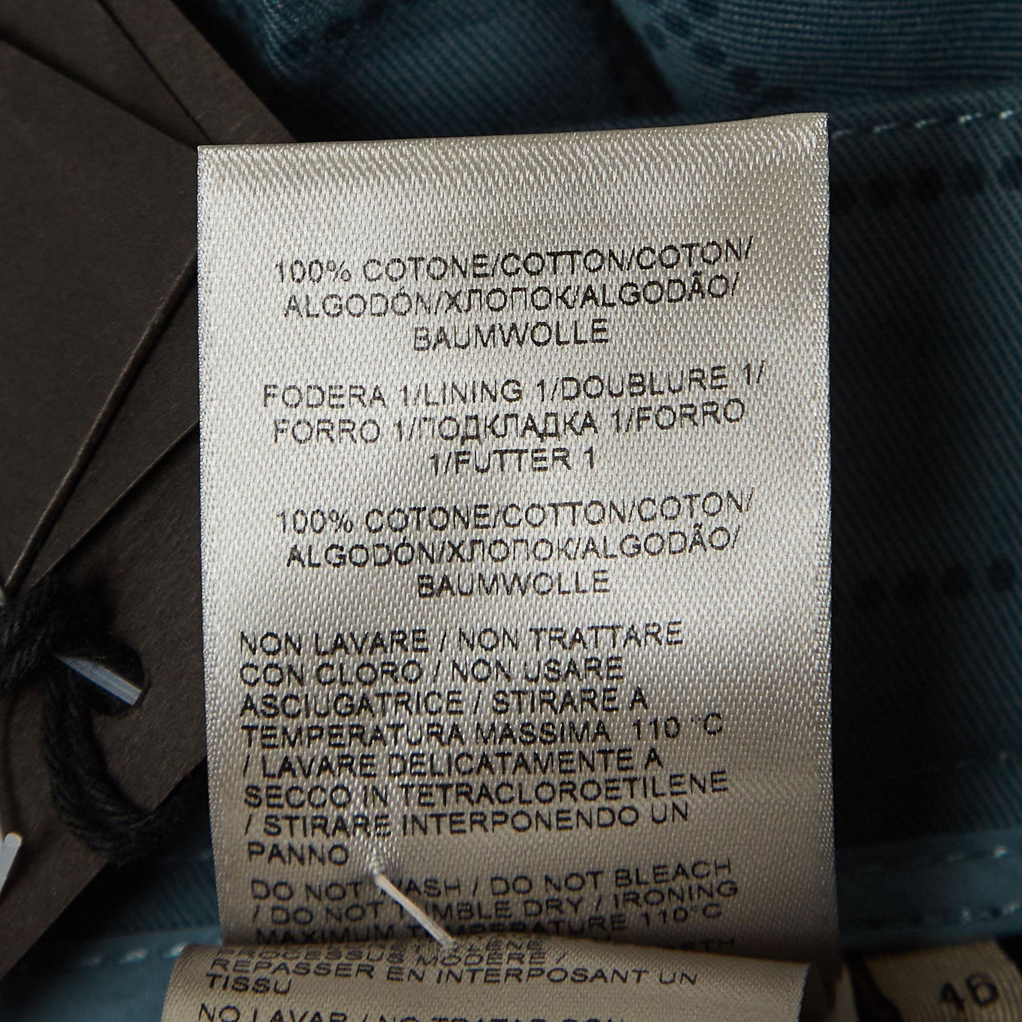 Bottega Veneta Blue Grid Check Cotton Formal Trousers S For Sale 1