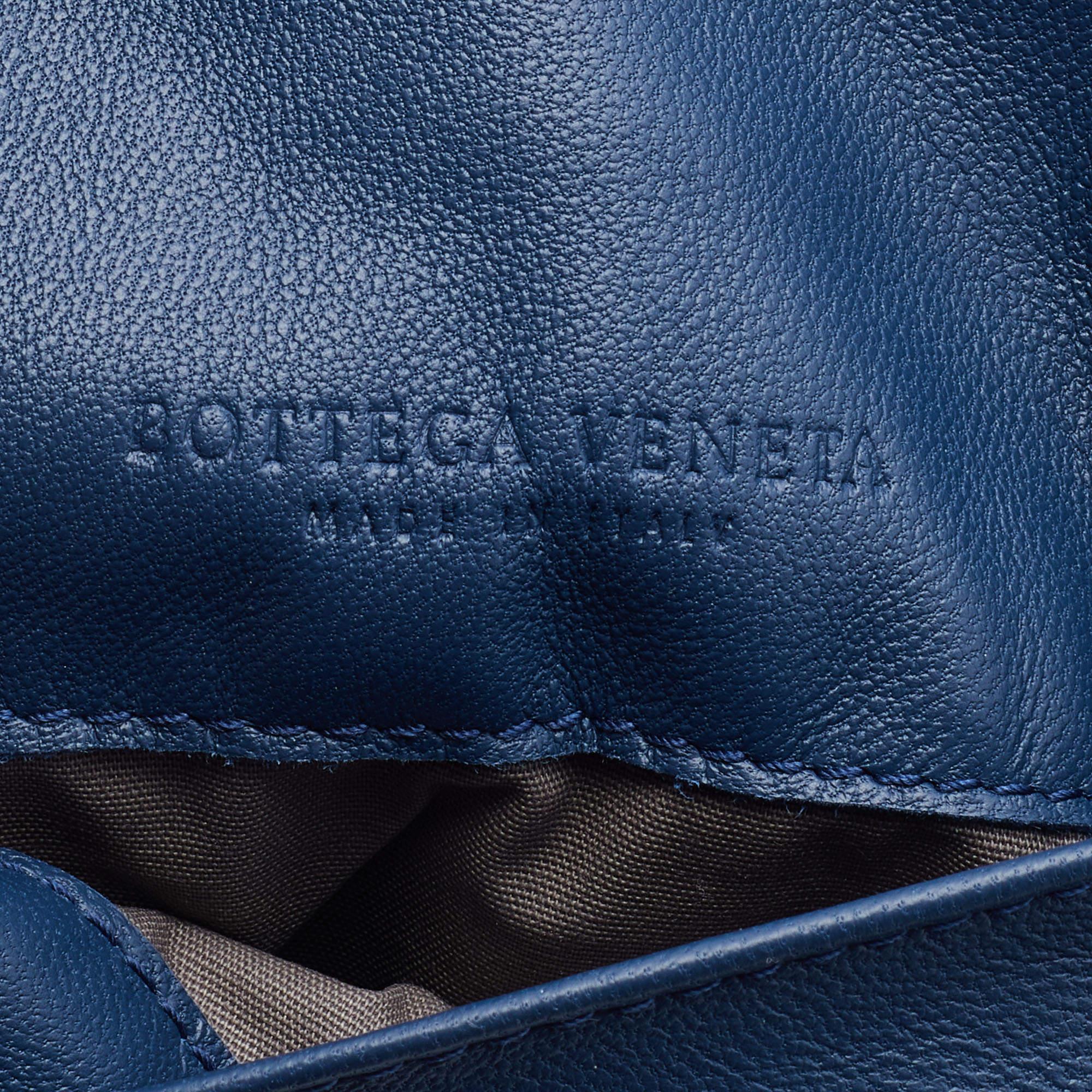 Bottega Veneta Blue Intreccaito Leather Olimpia Chain Bag 6