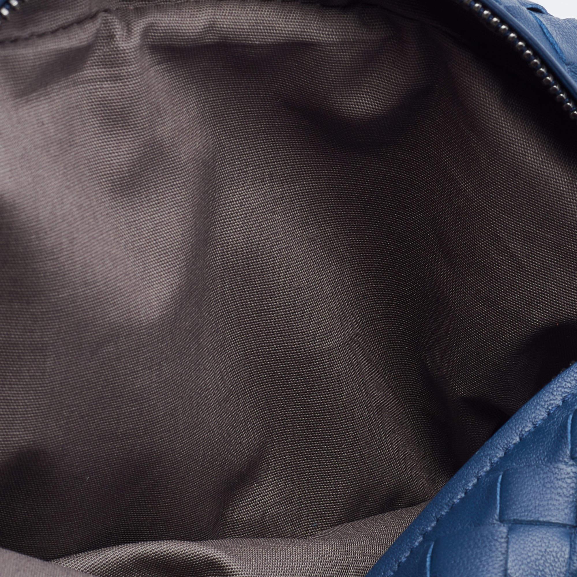 Bottega Veneta Blue Intreccaito Leather Olimpia Chain Bag 4