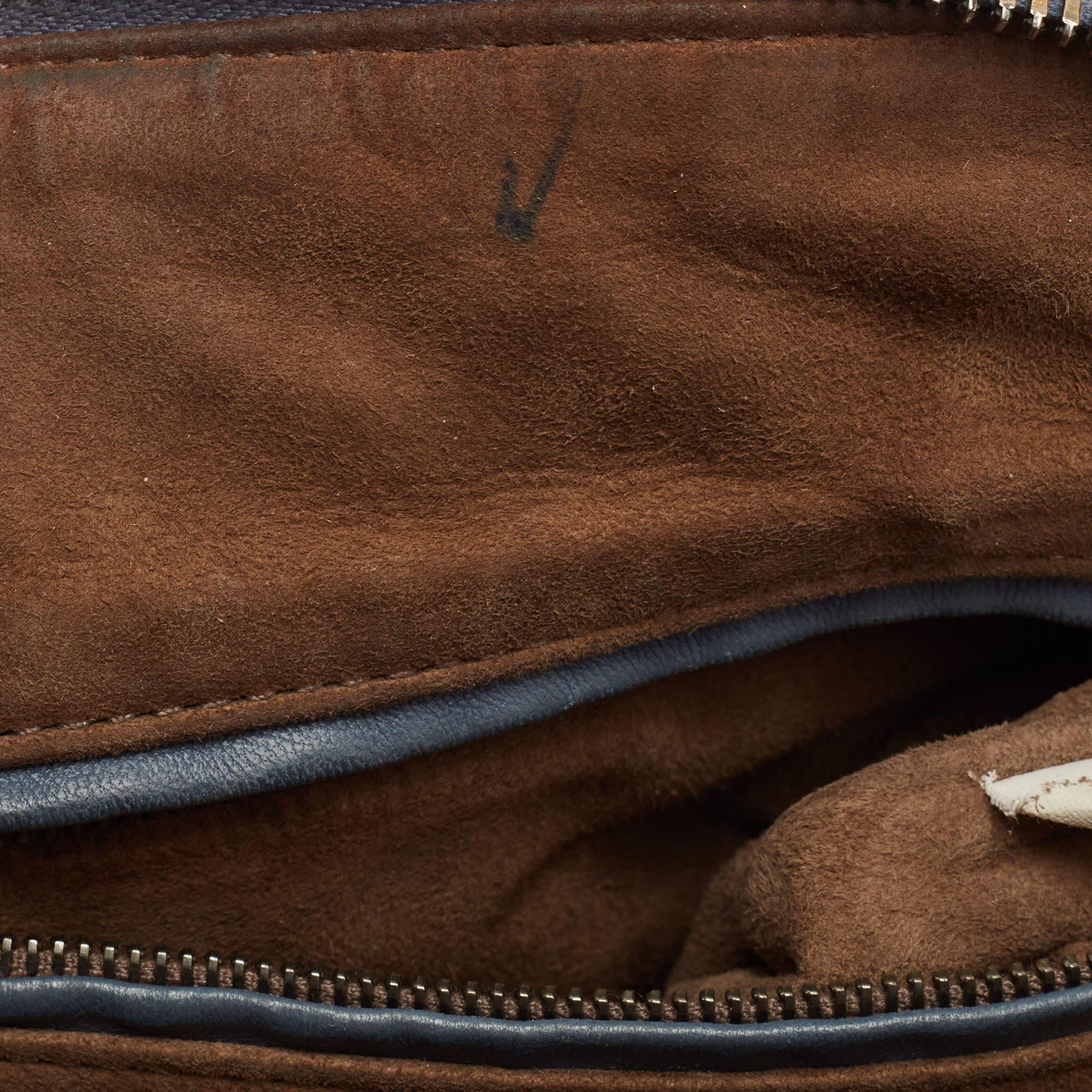 Bottega Veneta Blue Intrecciato and Stitched Leather Nodini Crossbody Bag 14