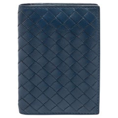 Bottega Veneta Blue Intrecciato Leather Bifold Card Case