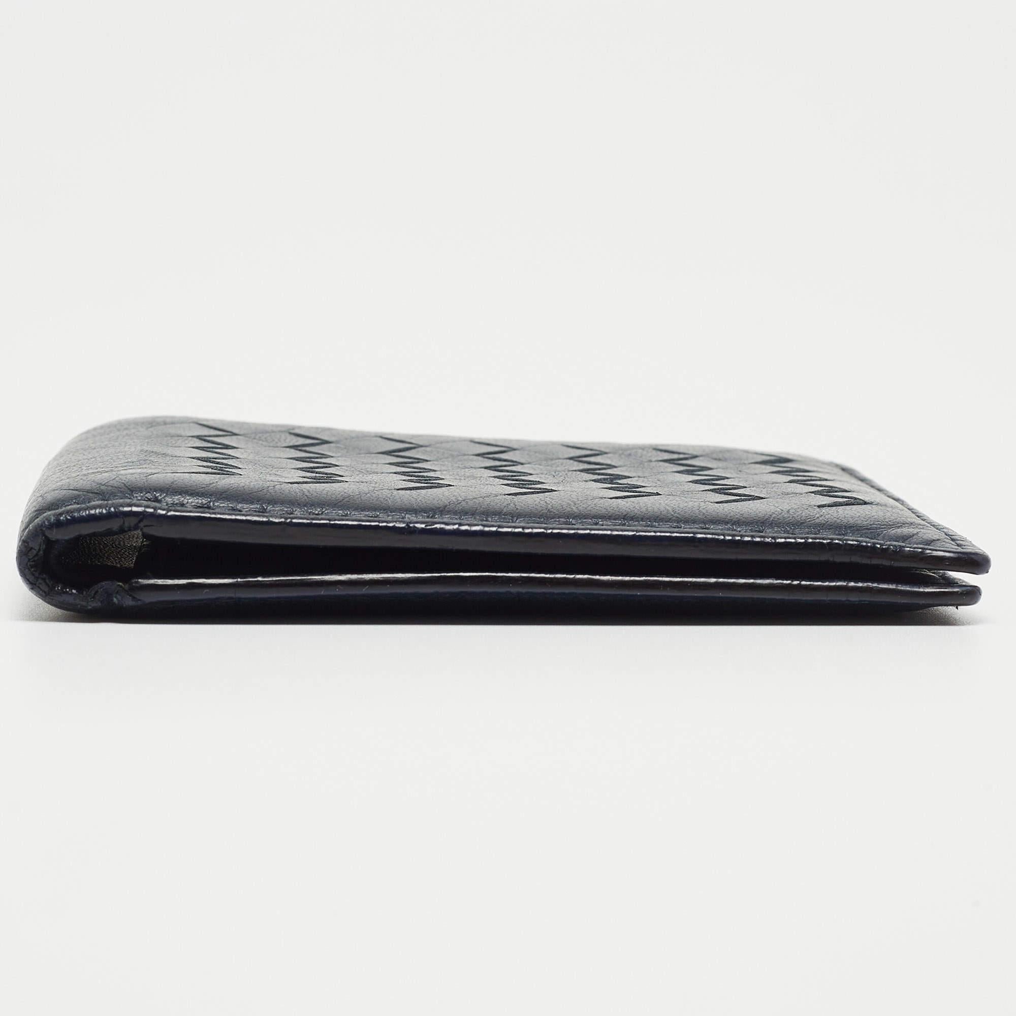 Bottega Veneta Blue Intrecciato Leather Bifold Wallet For Sale 1