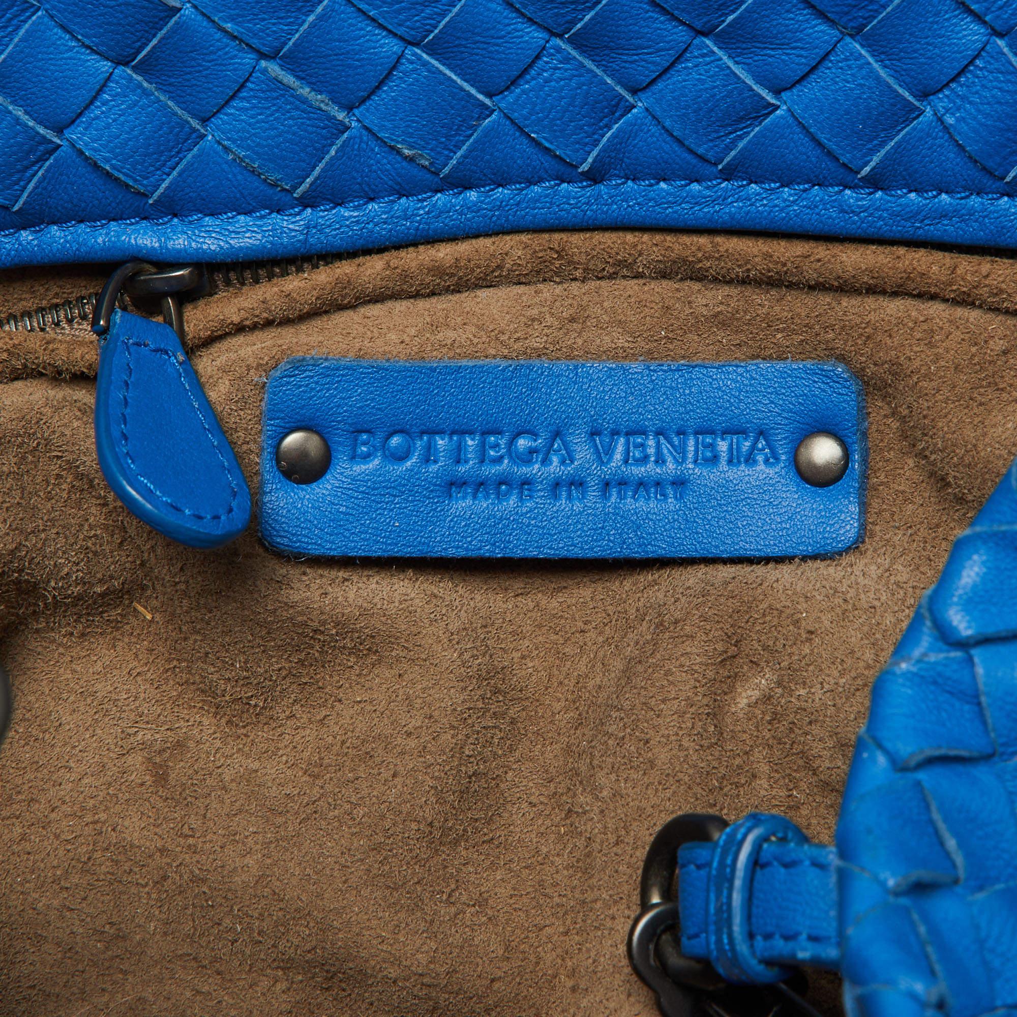 Bottega Veneta Blue Intrecciato Leather Cesta Bag 6