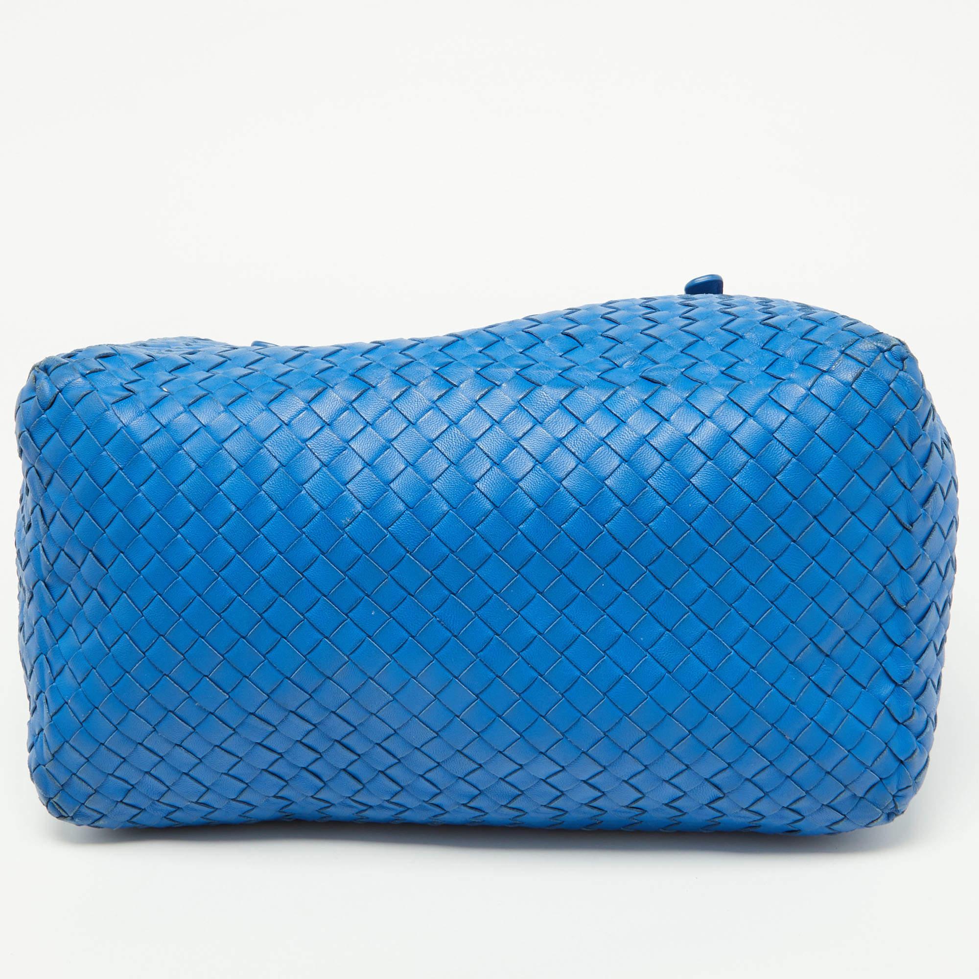 Bottega Veneta Blue Intrecciato Leather Cesta Bag 1