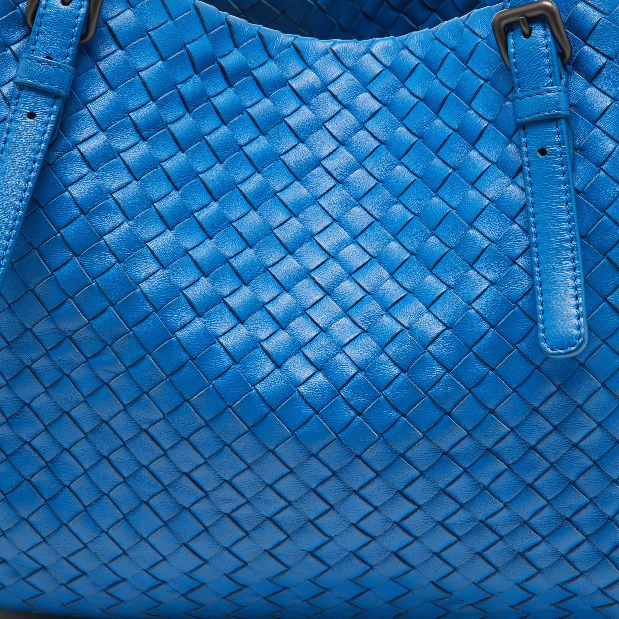 Bottega Veneta Blue Intrecciato Leather Cesta Bag 2