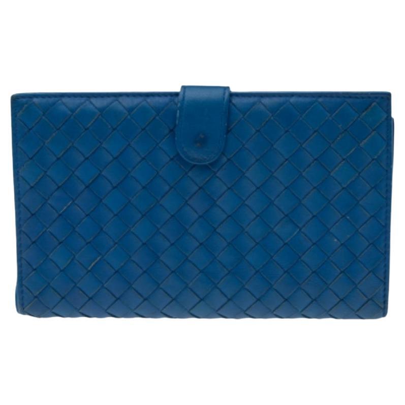 Portefeuille continental bleu Intrecciato de Bottega Veneta