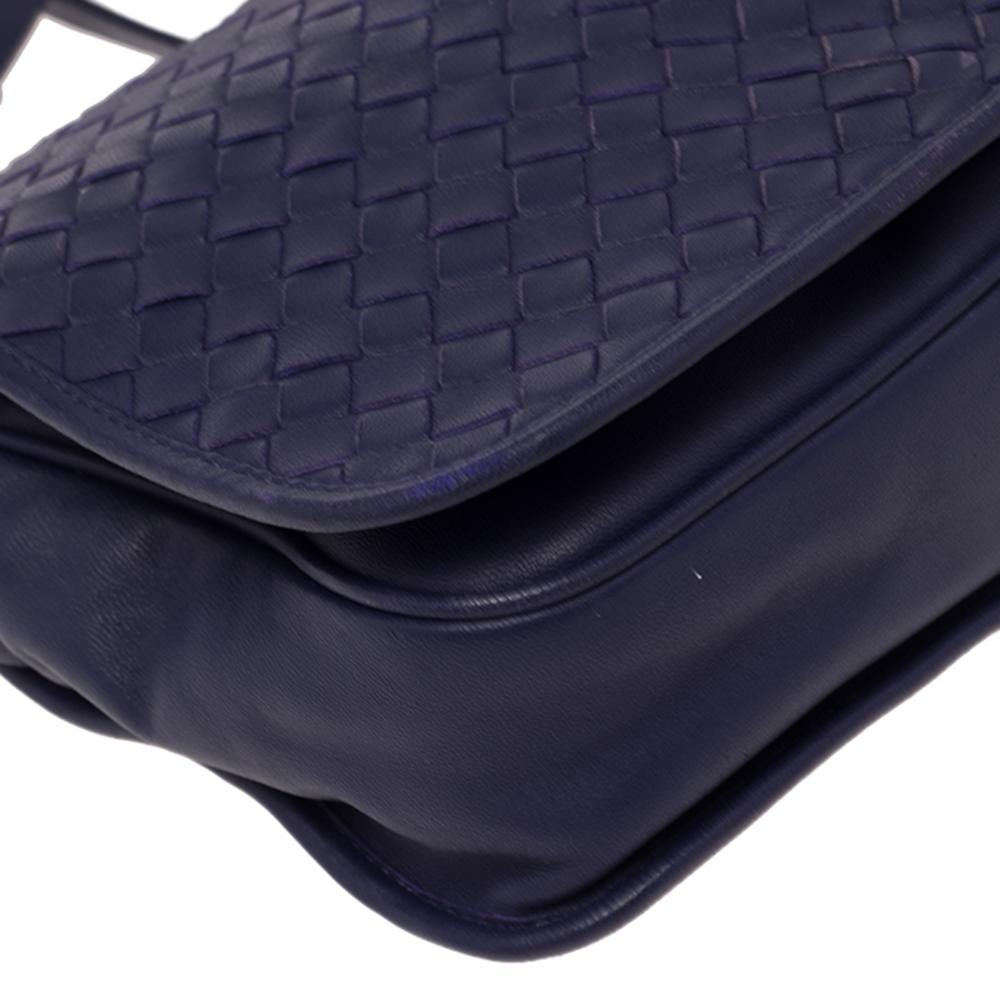 Bottega Veneta Blue Intrecciato Leather Crossbody Bag 1