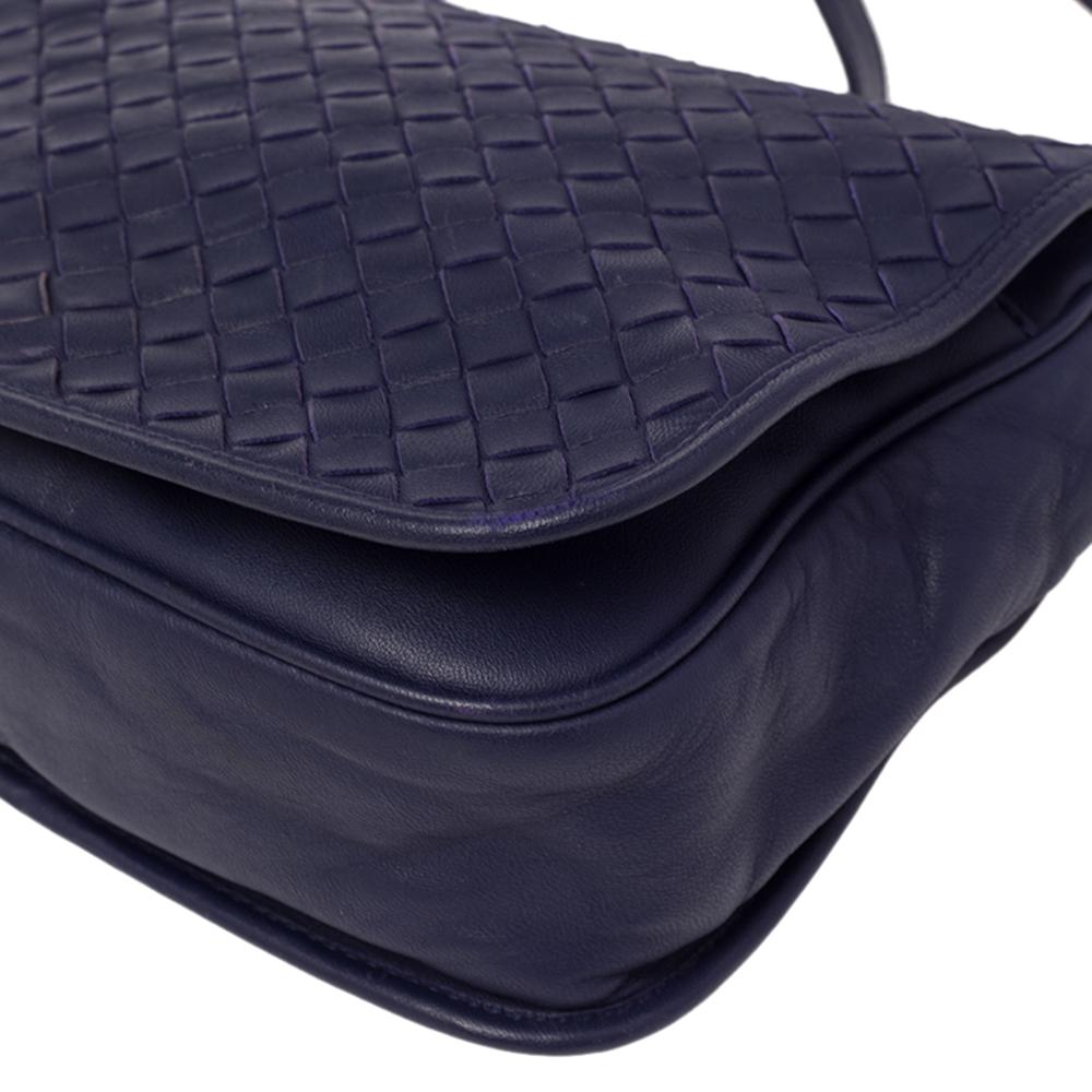 Bottega Veneta Blue Intrecciato Leather Crossbody Bag 2