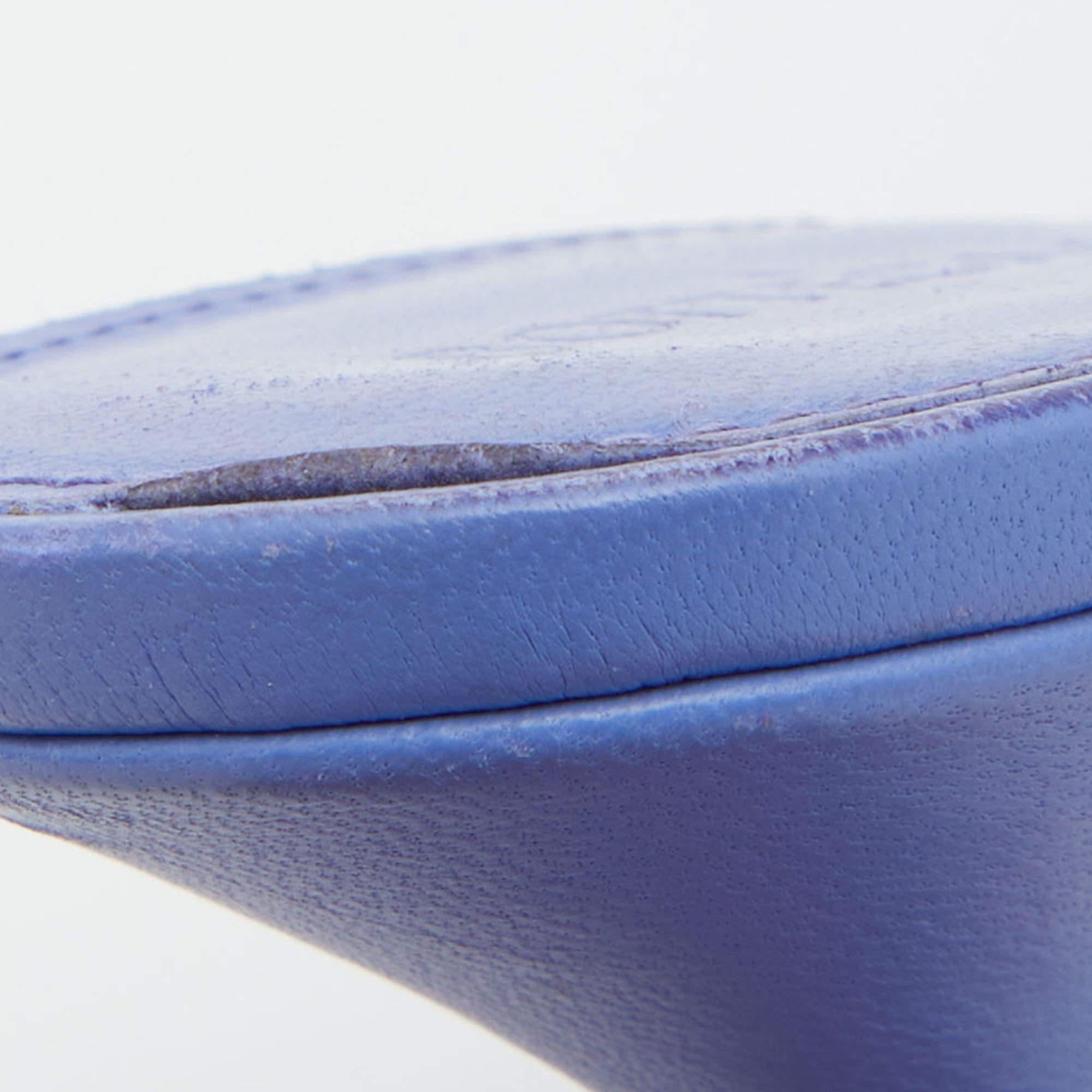 Bottega Veneta Blue Intrecciato Leather Lido Slide Sandals Size 37.5 2