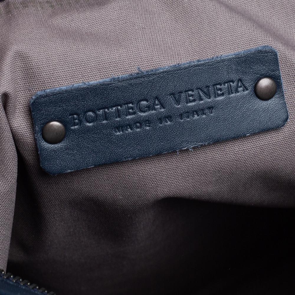 Bottega Veneta Blue Intrecciato Leather Messenger Bag 1