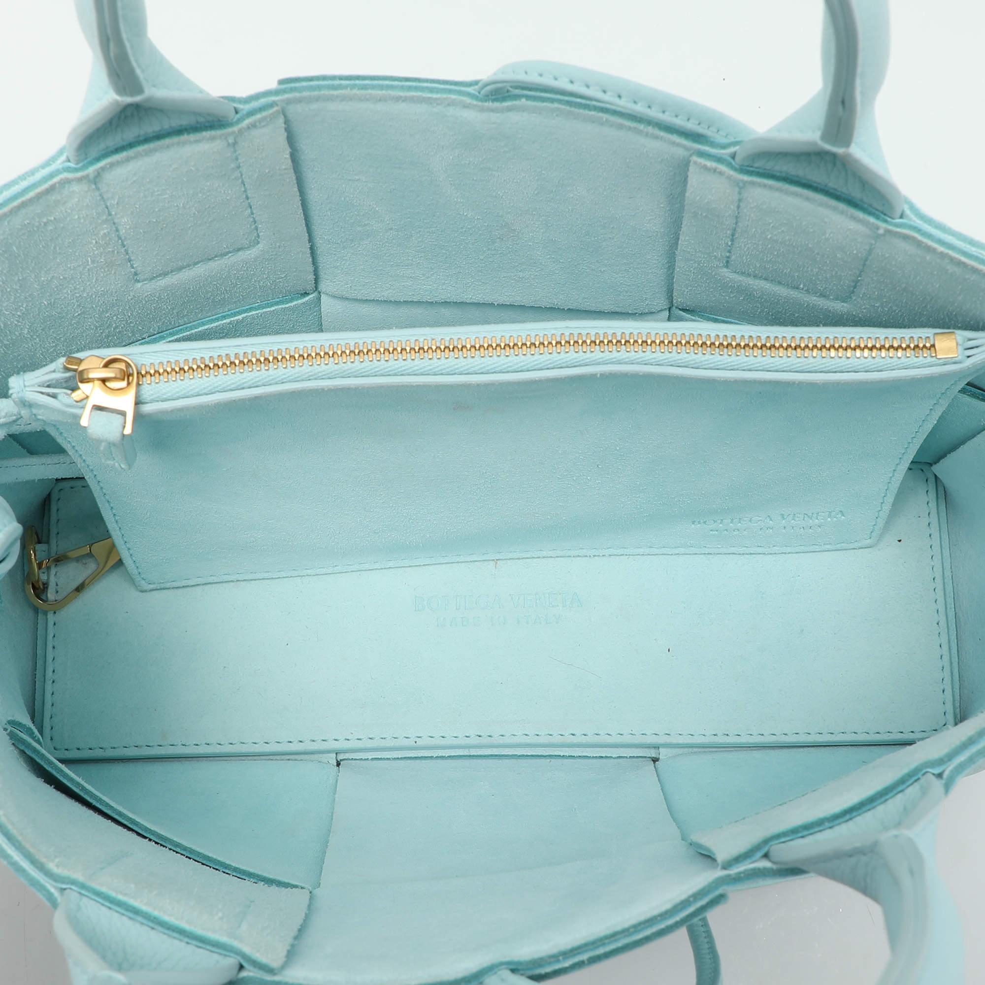 Bottega Veneta Blue Intrecciato Leather Mini Arco Tote 3
