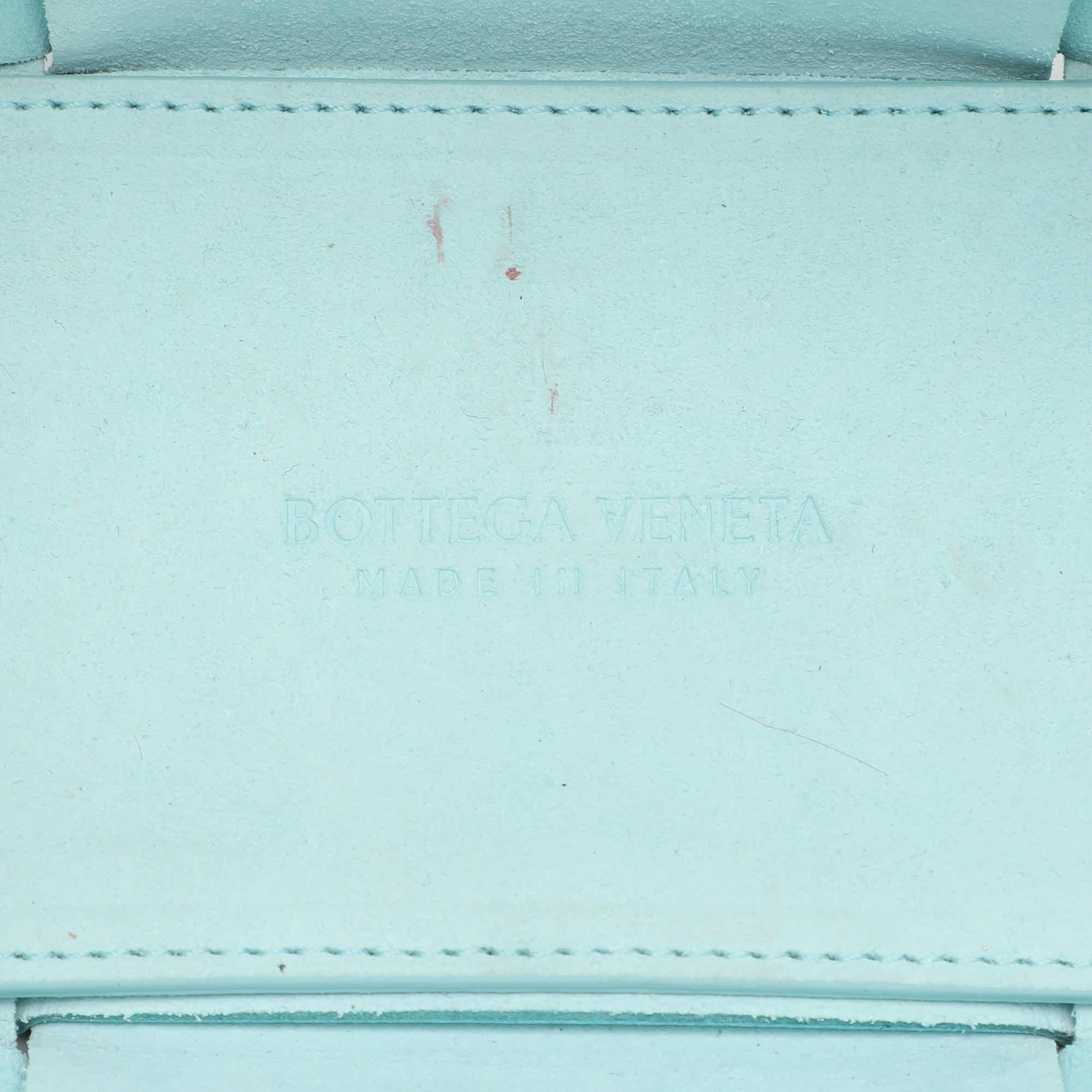Bottega Veneta Blue Intrecciato Leather Mini Arco Tote 4