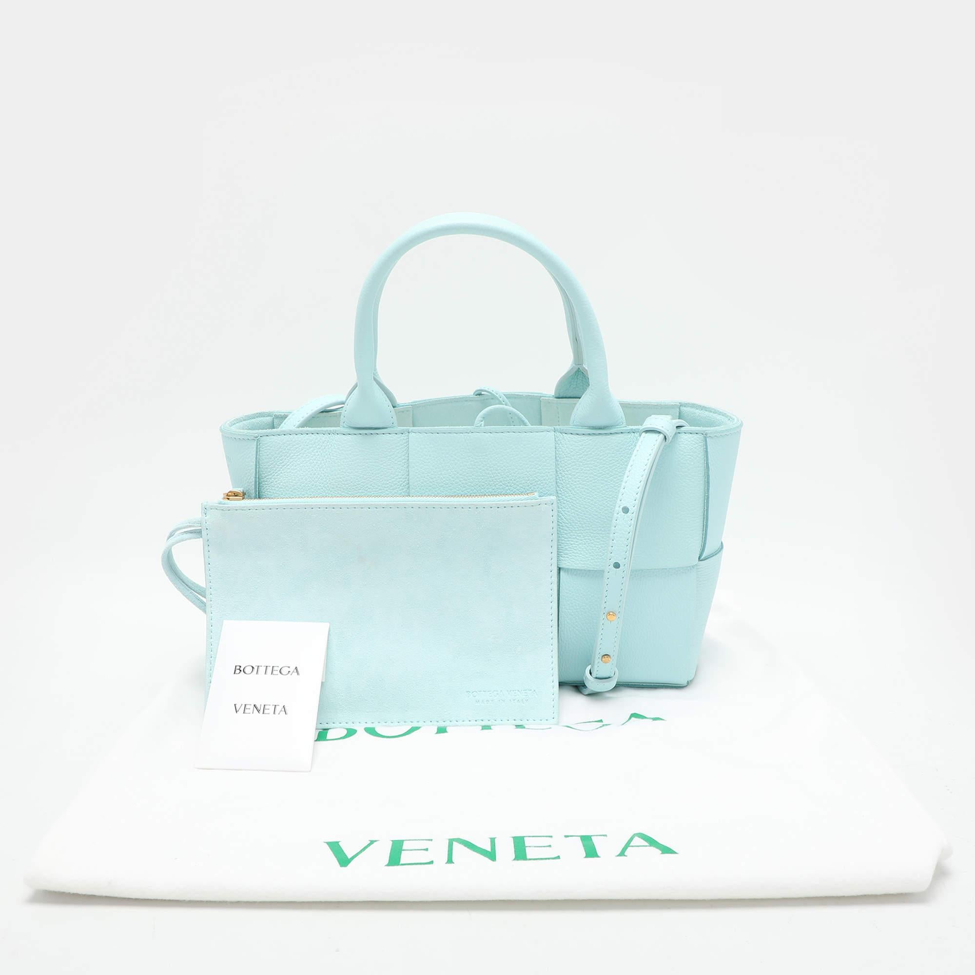 Bottega Veneta Blue Intrecciato Leather Mini Arco Tote 5