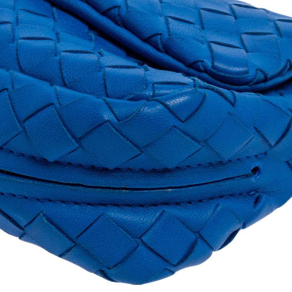Bottega Veneta Blue Intrecciato Leather Mini Flap Chain Crossbody Bag 8