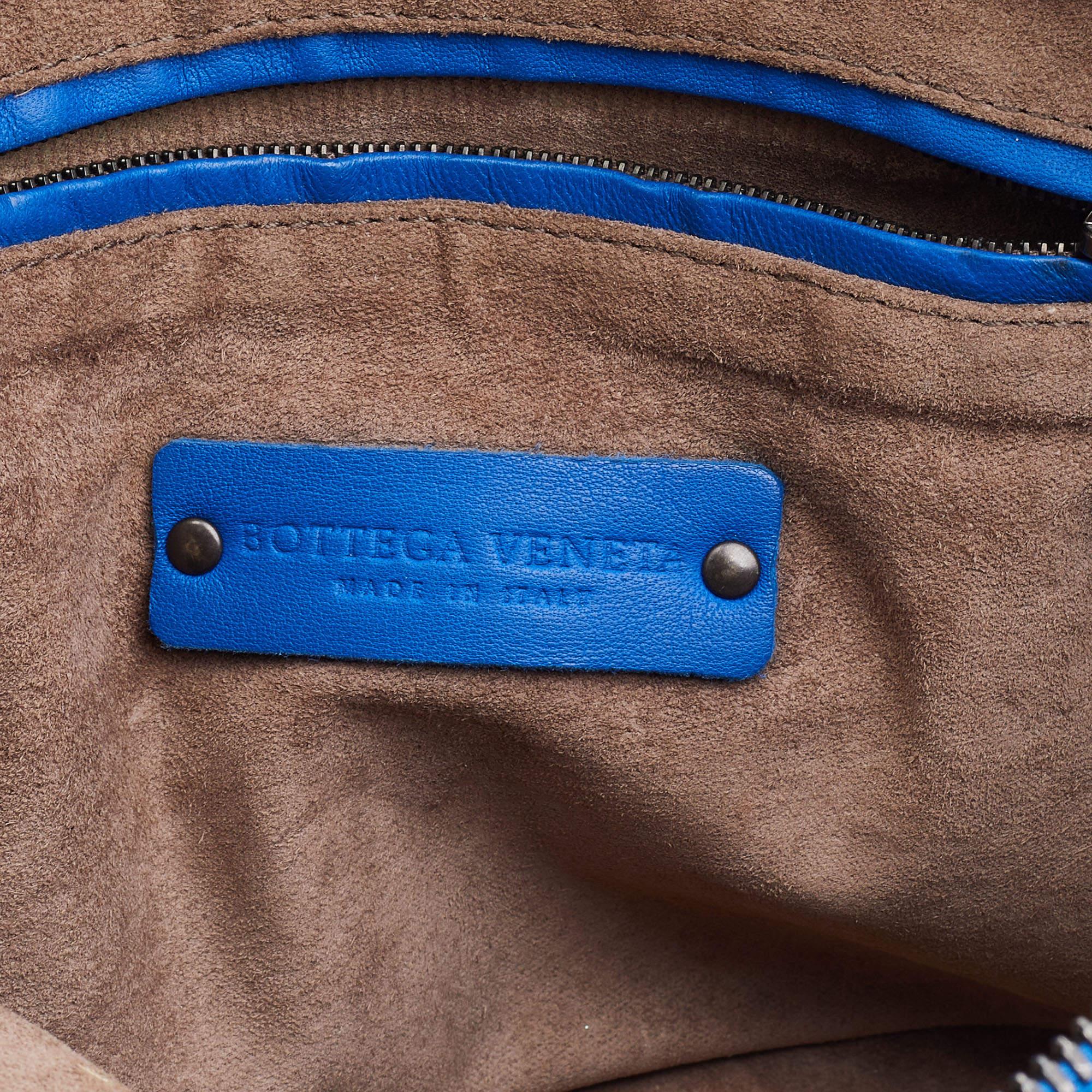 Bottega Veneta Blue Intrecciato Leather Nodini Crossbody Bag 6