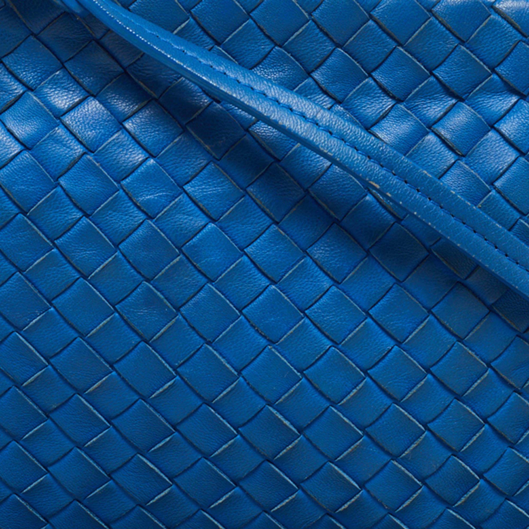 Bottega Veneta Blue Intrecciato Leather Nodini Crossbody Bag 9