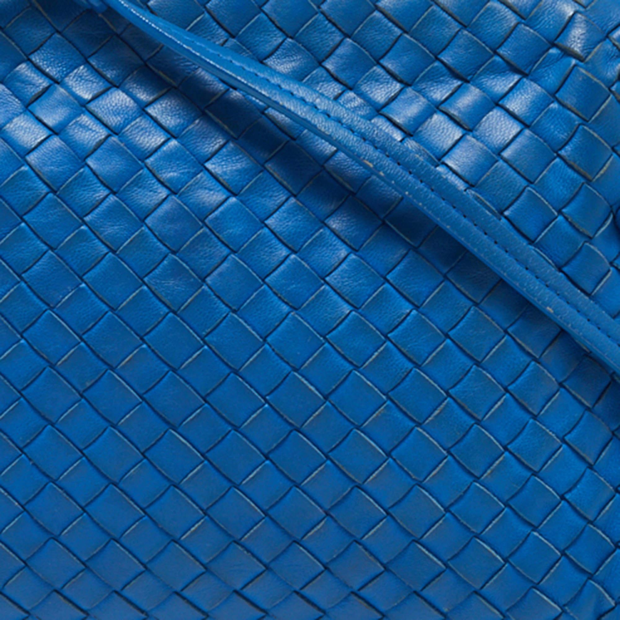 Bottega Veneta Blue Intrecciato Leather Nodini Crossbody Bag 10