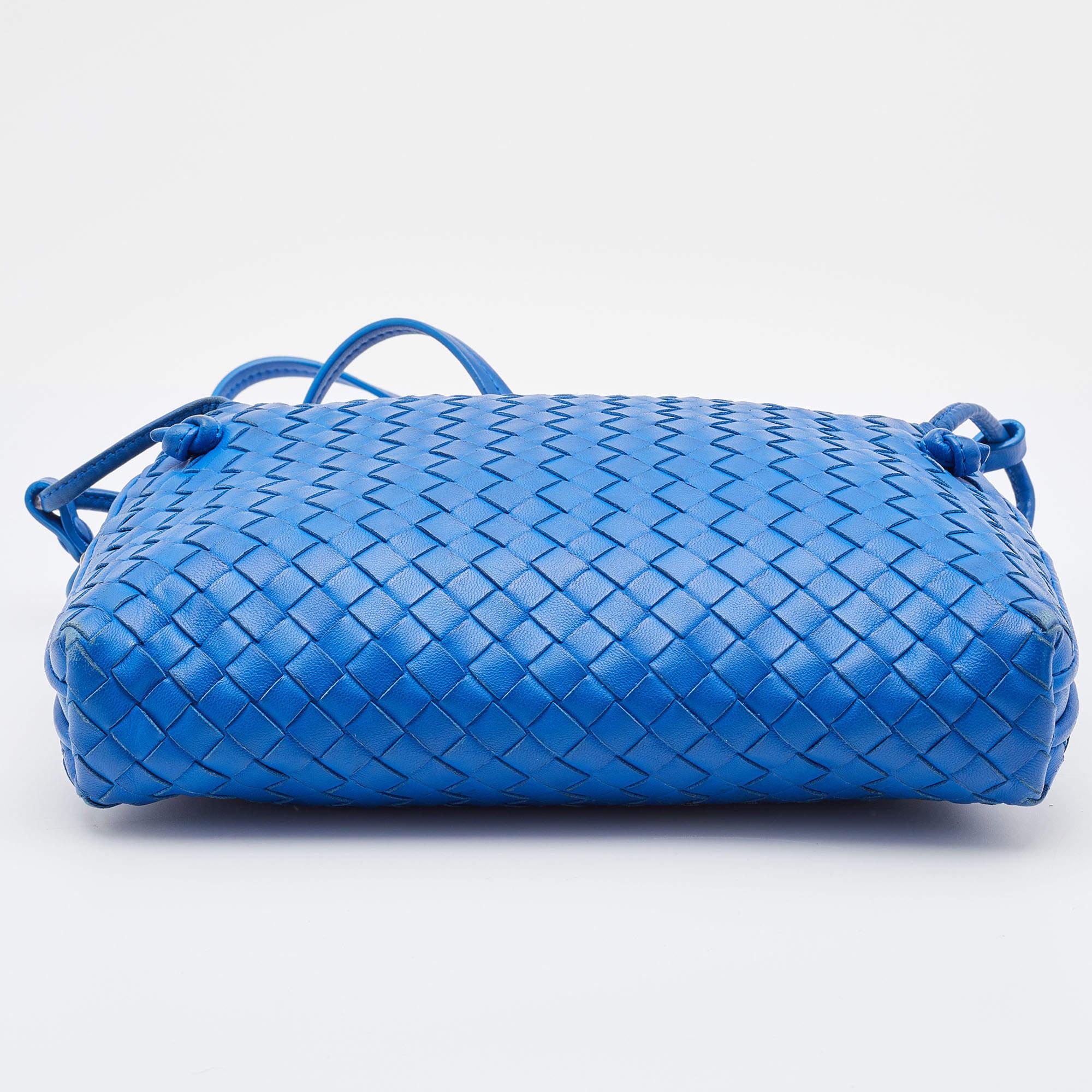 Bottega Veneta Blue Intrecciato Leather Nodini Crossbody Bag 1