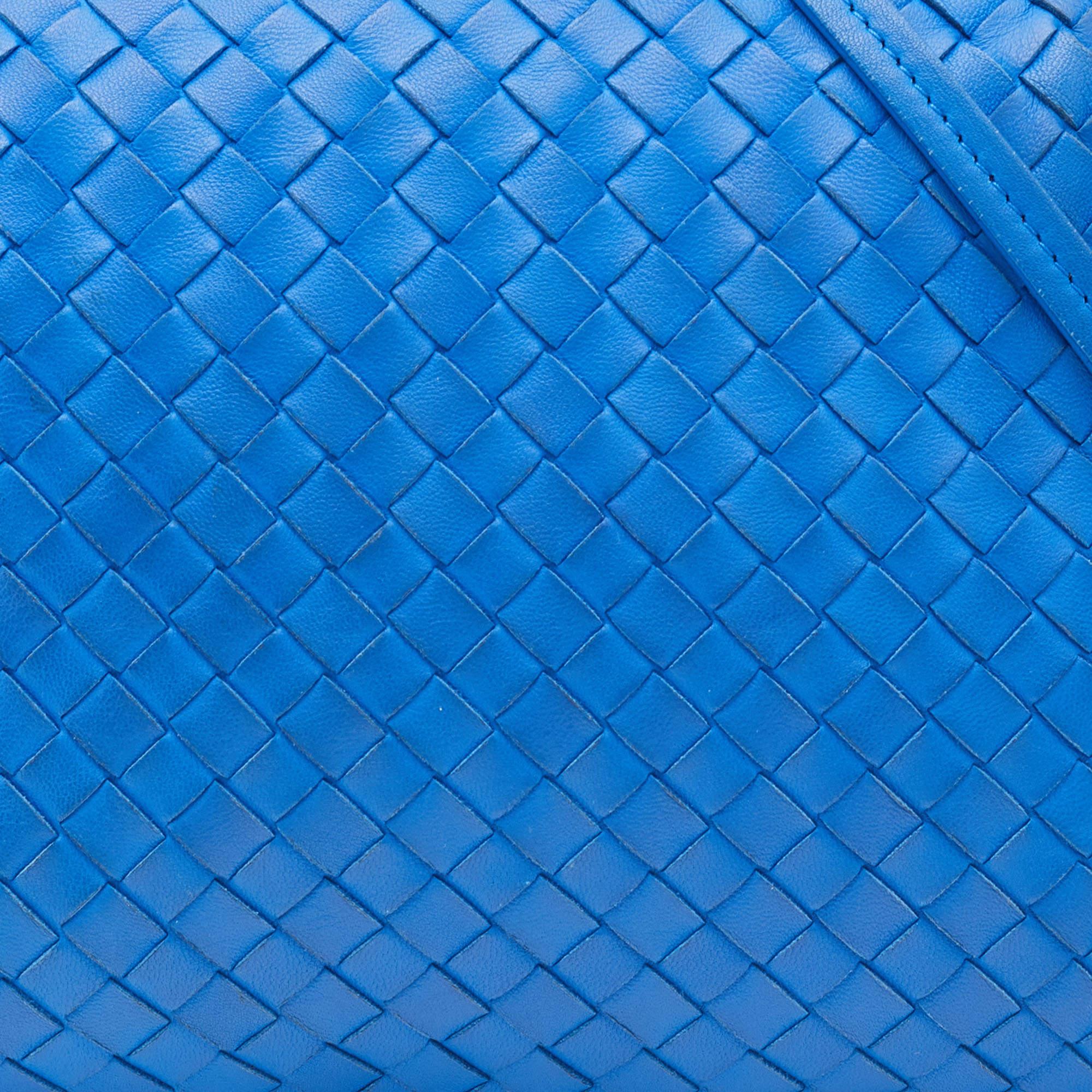 Bottega Veneta Blue Intrecciato Leather Nodini Crossbody Bag 2