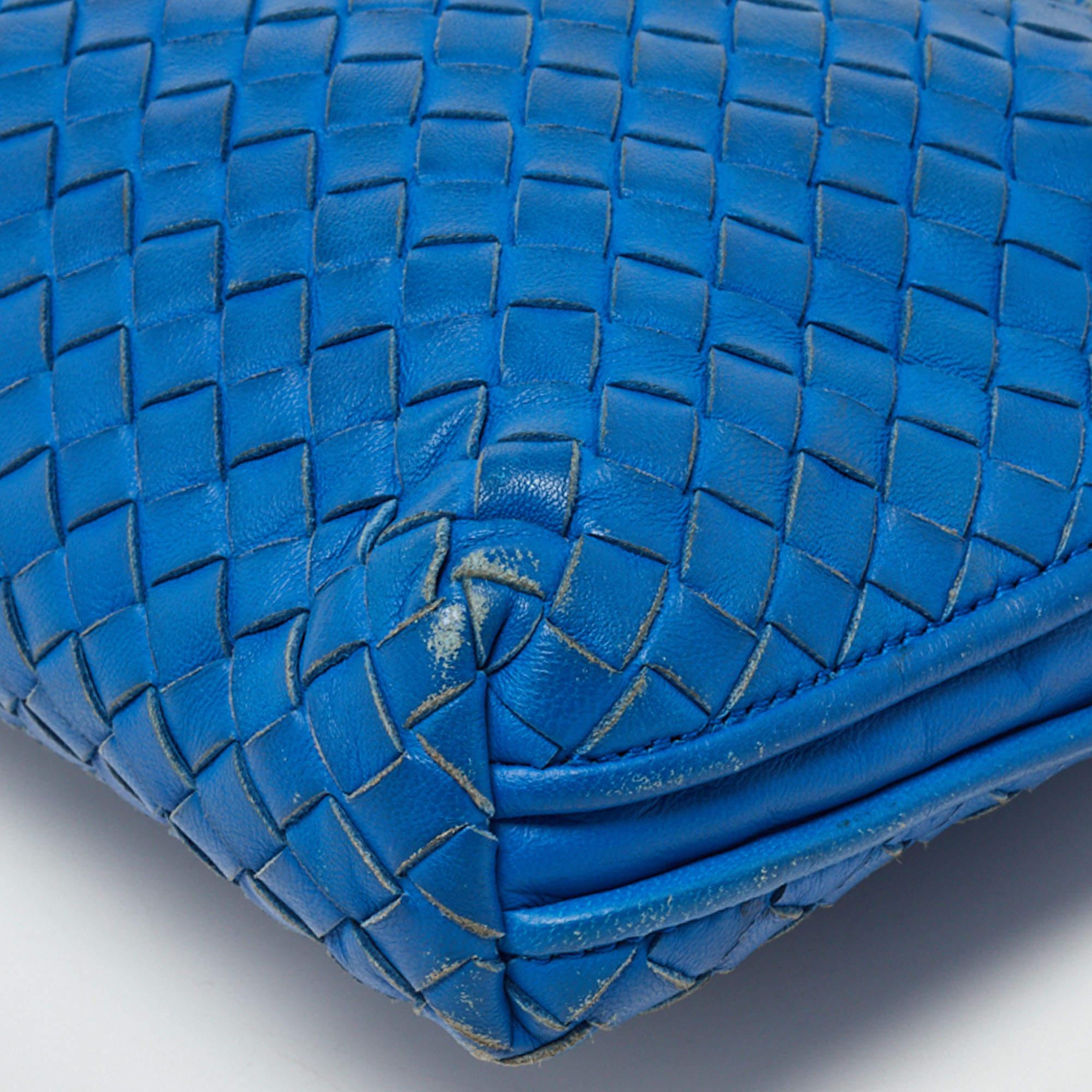 Bottega Veneta Blue Intrecciato Leather Nodini Crossbody Bag 2