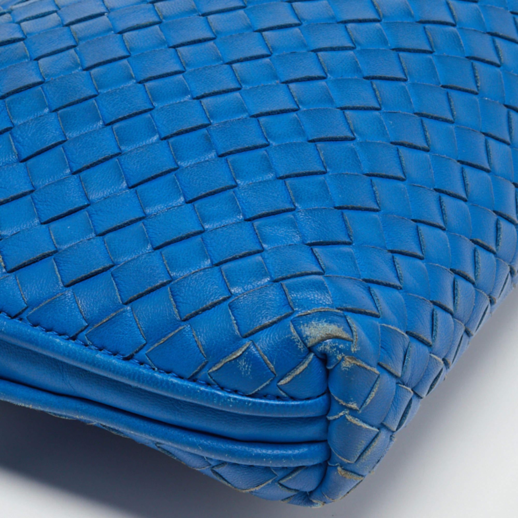 Bottega Veneta Blue Intrecciato Leather Nodini Crossbody Bag 3