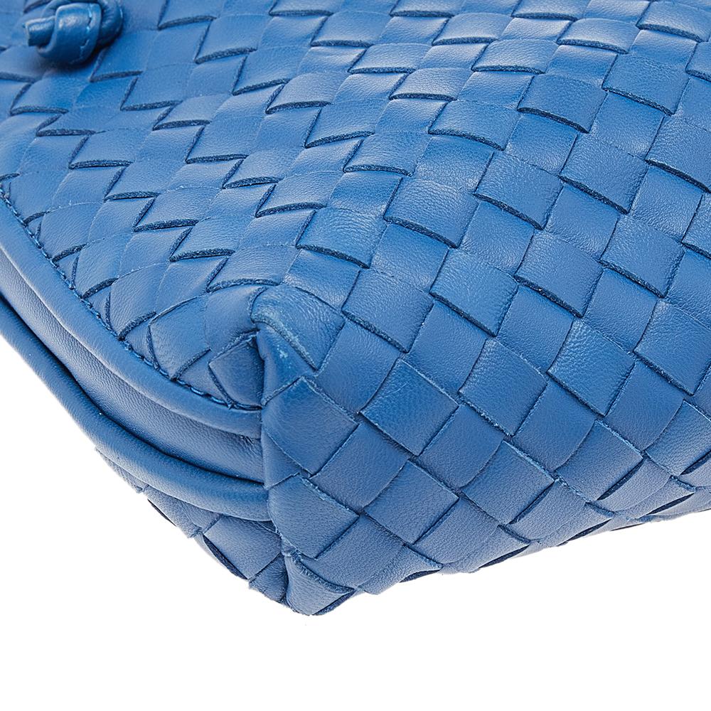 Bottega Veneta Blue Intrecciato Leather Nodini Crossbody Bag 5