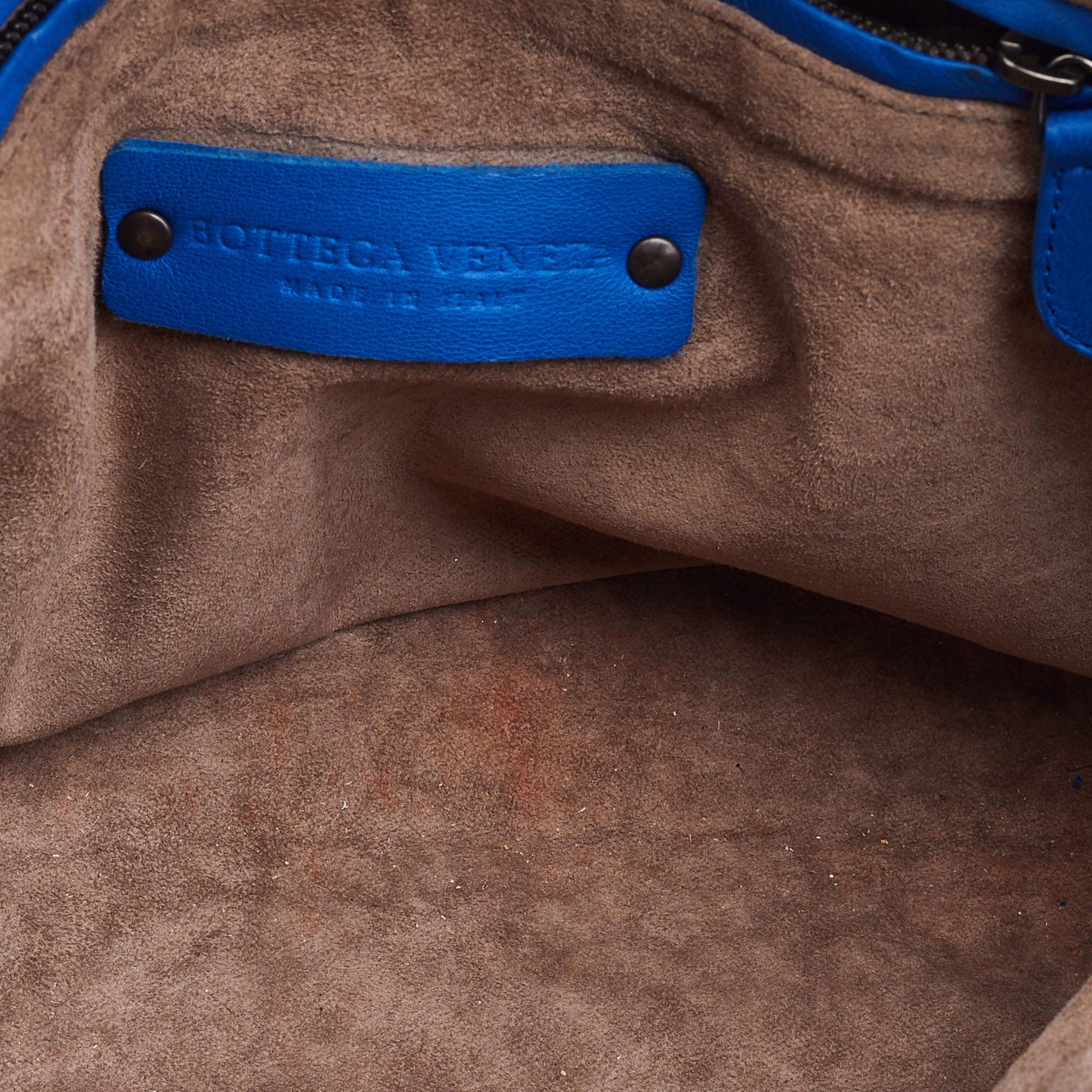 Bottega Veneta Blue Intrecciato Leather Nodini Crossbody Bag 5