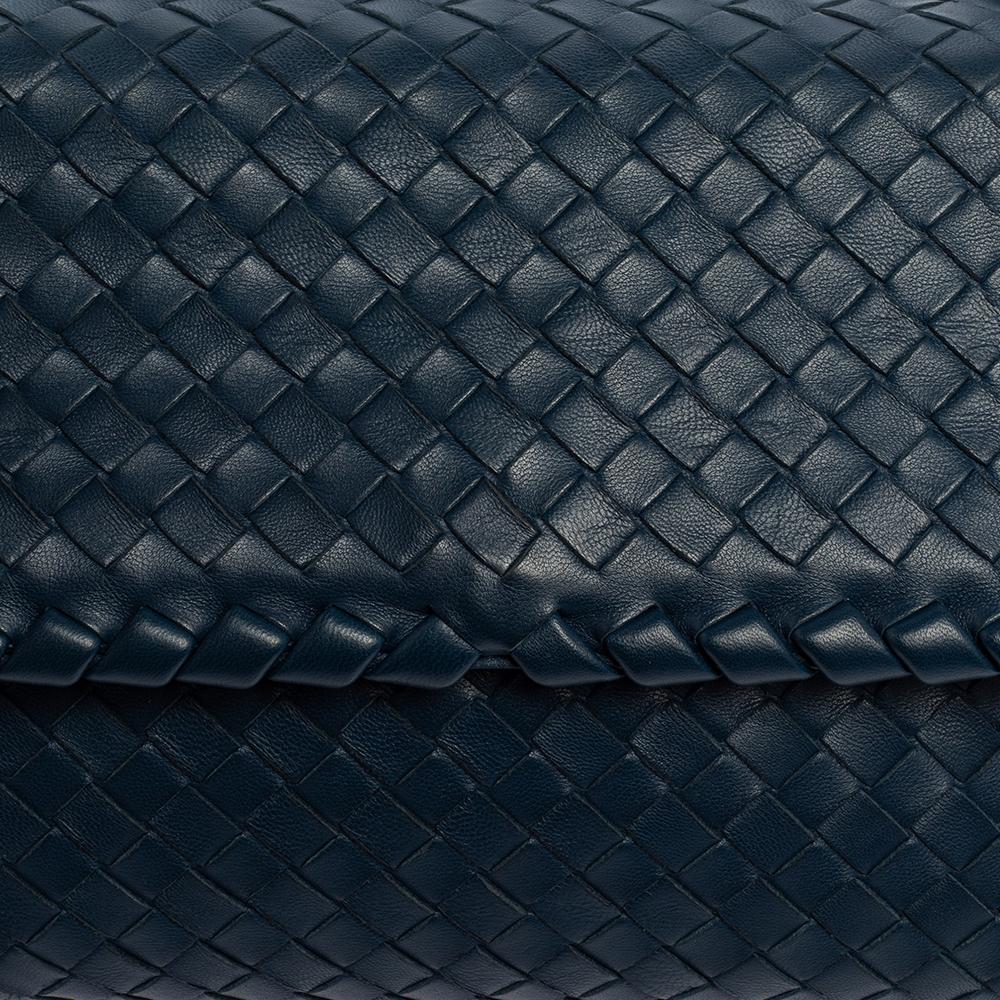 Bottega Veneta Blue Intrecciato Leather Olimpia Shoulder Bag 2