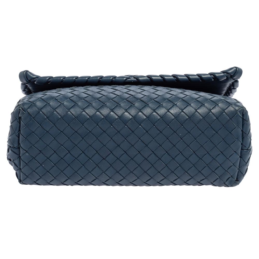 Bottega Veneta Blue Intrecciato Leather Olimpia Shoulder Bag 3