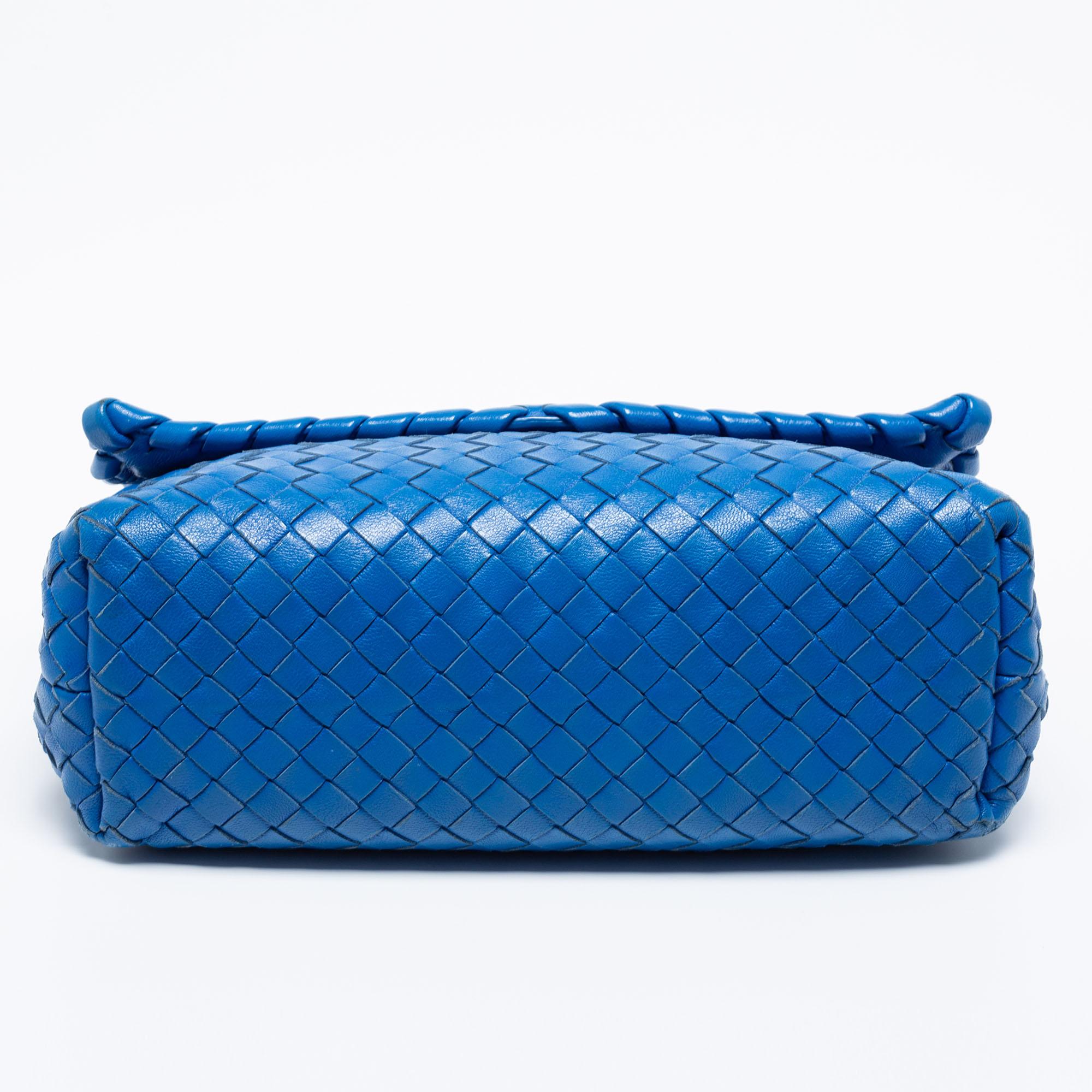 Bottega Veneta Blue Intrecciato Leather Olimpia Shoulder Bag 1