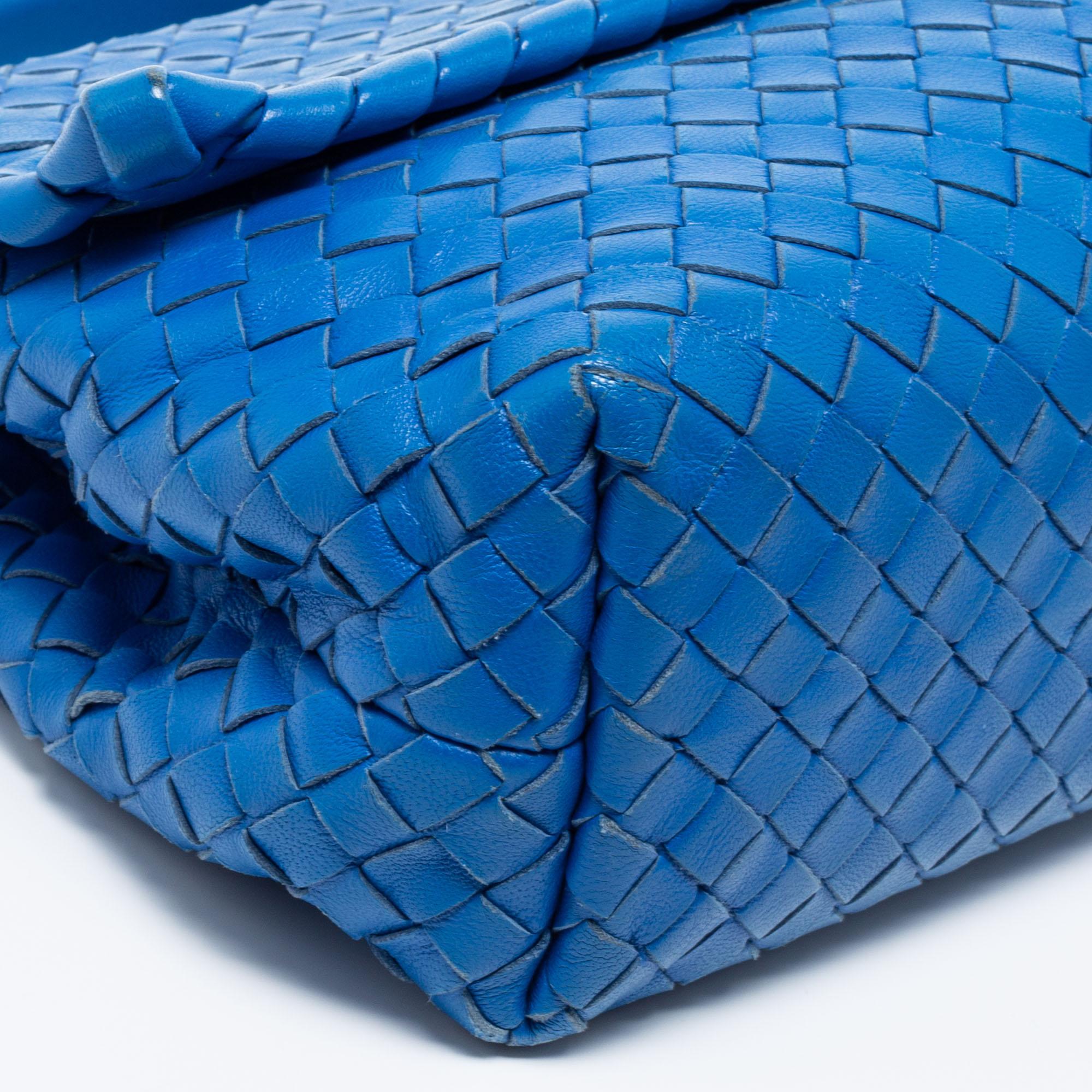 Bottega Veneta Blue Intrecciato Leather Olimpia Shoulder Bag 2