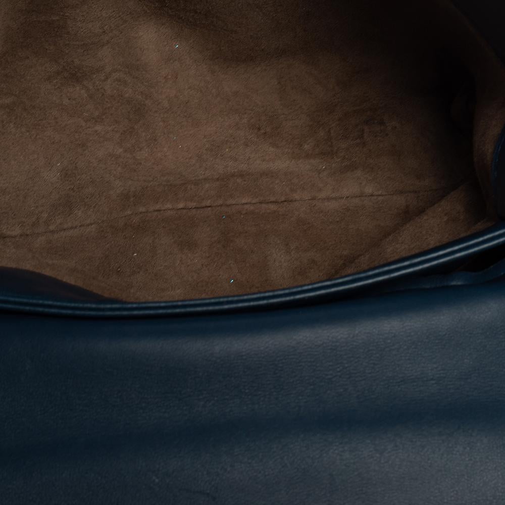 Women's Bottega Veneta Blue Intrecciato Leather Olimpia Shoulder Bag