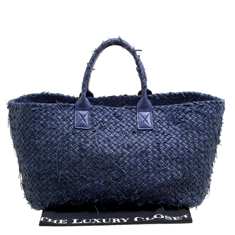 Bottega Veneta Blue Intrecciato Leather Oversized Limited Edition Cabat Tote 8