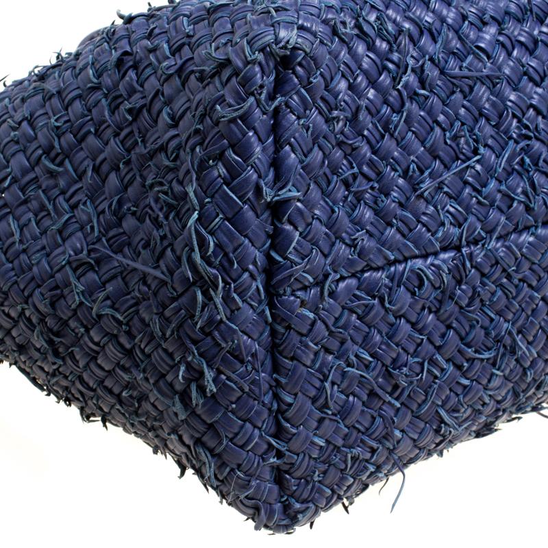 Bottega Veneta Blue Intrecciato Leather Oversized Limited Edition Cabat Tote 1