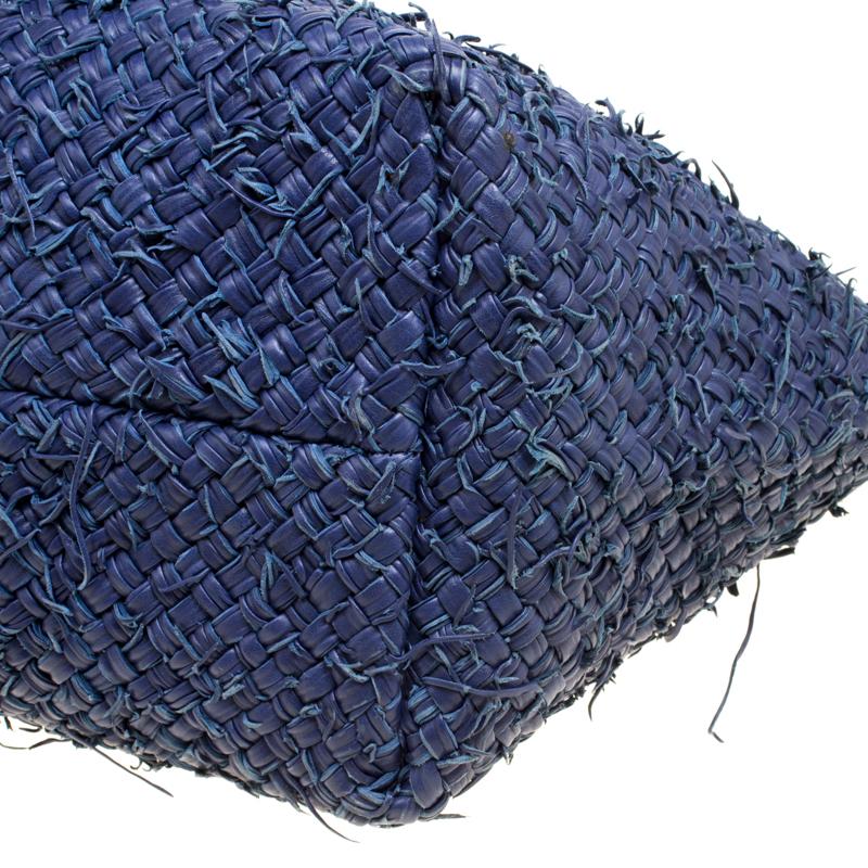 Bottega Veneta Blue Intrecciato Leather Oversized Limited Edition Cabat Tote 2