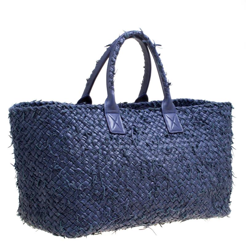 Bottega Veneta Blue Intrecciato Leather Oversized Limited Edition Cabat Tote 5
