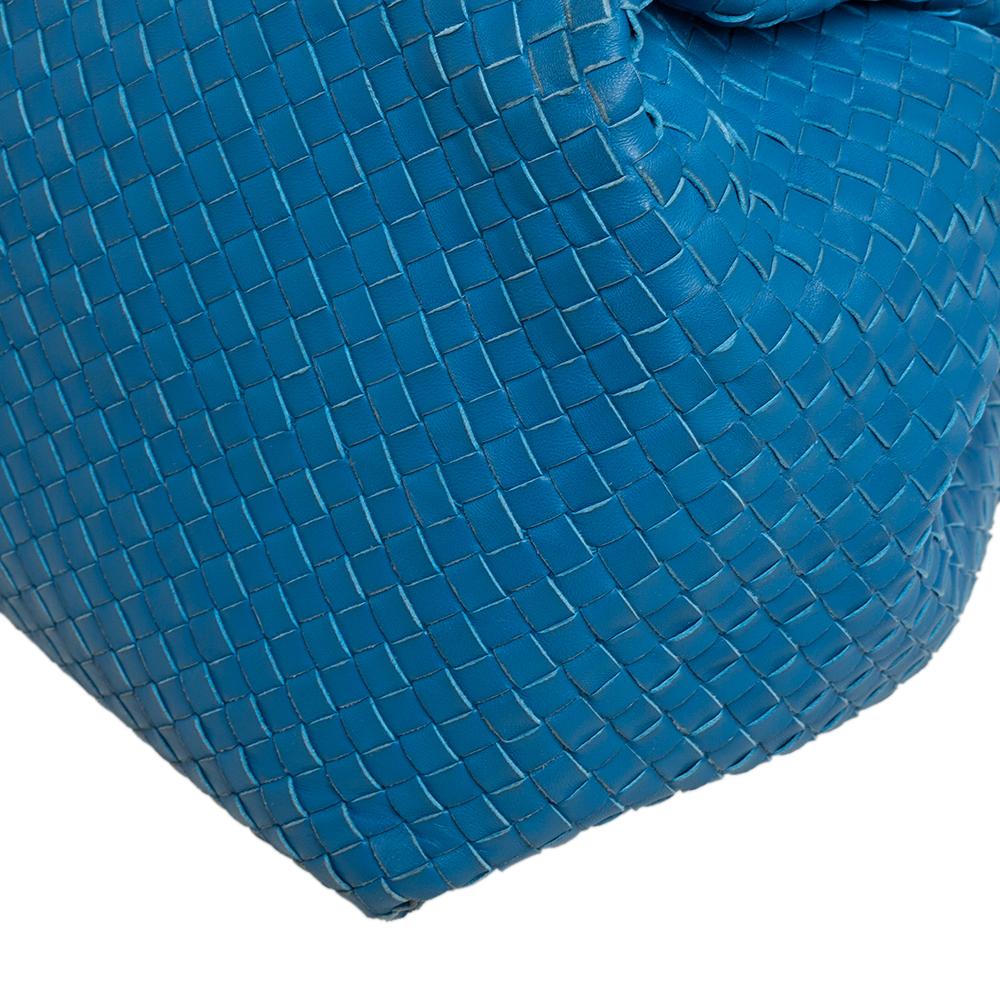 Bottega Veneta Blue Intrecciato Leather Parachute Shoulder Bag 3