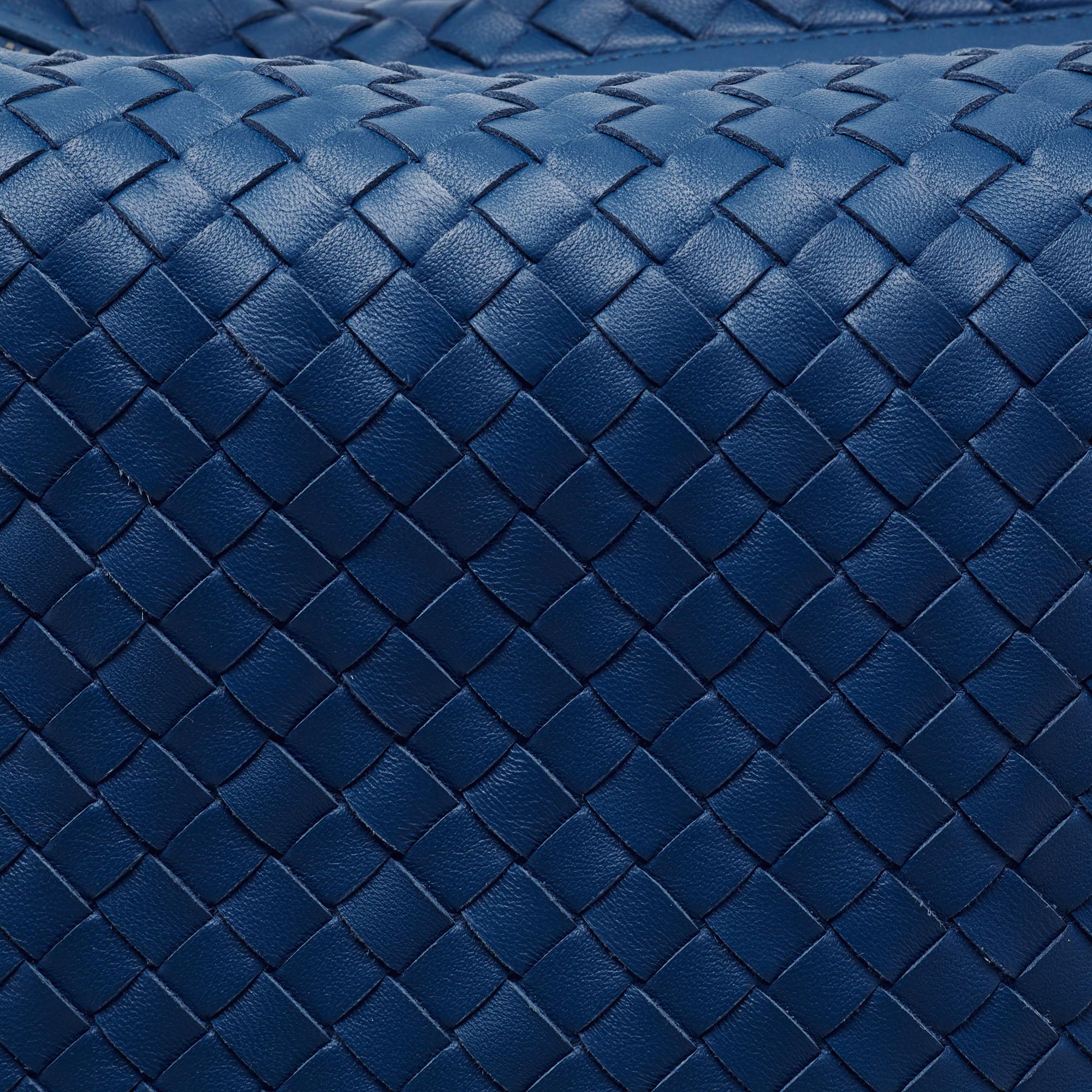 Bottega Veneta Blue Intrecciato Leather Shoulder Bag 1