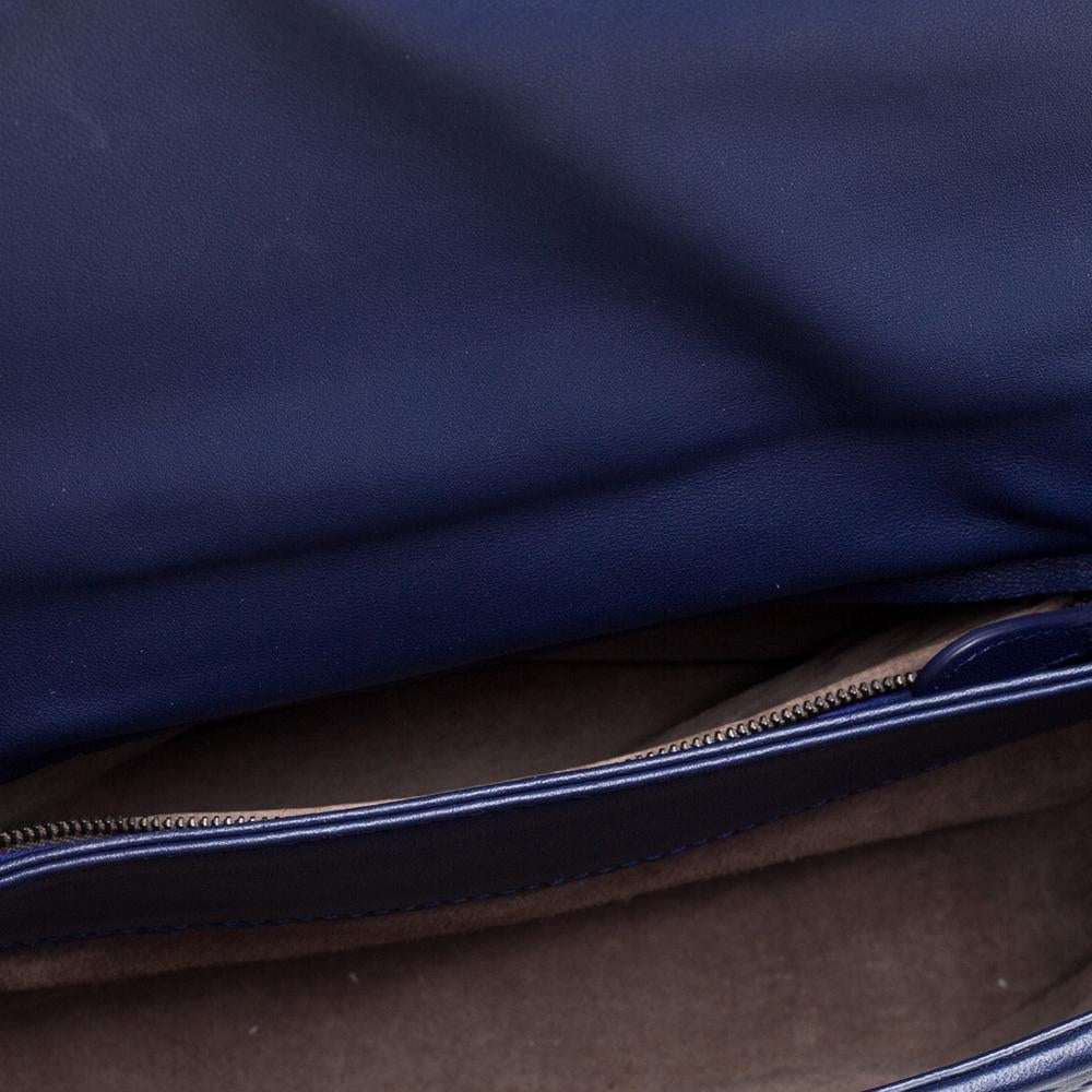 Bottega Veneta Blue Intrecciato Leather Small Olimpia Shoulder Bag 6