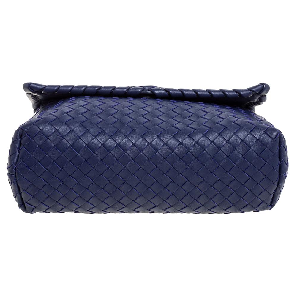 Bottega Veneta Blue Intrecciato Leather Small Olimpia Shoulder Bag 2