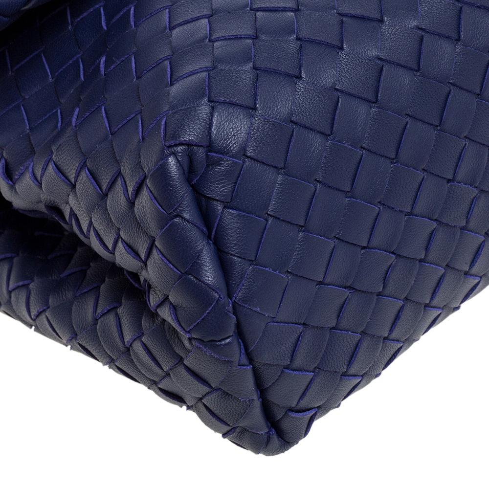 Bottega Veneta Blue Intrecciato Leather Small Olimpia Shoulder Bag 3
